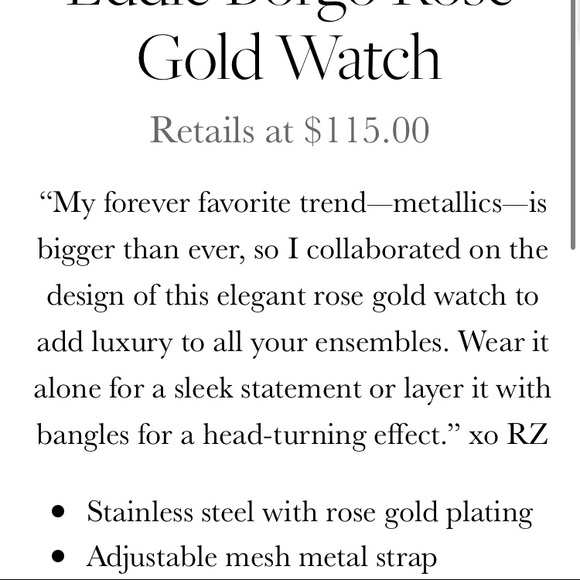 Eddie Borgo Rose Gold Watch BNIB main image 9